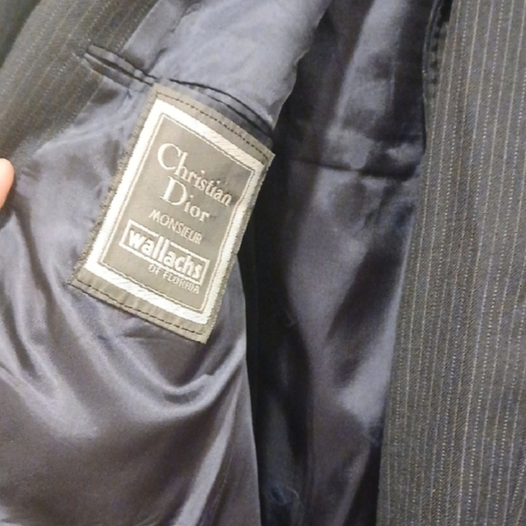 Christian Dior Midnigth Blue Pinstripe Full Suit Size 40R Pants 32 Used - Picture 2 of 5